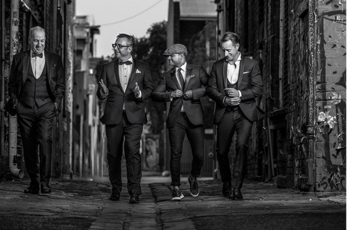 Formal Red lifestyle photo black and while Melbourne laneway