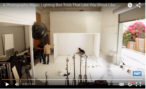 Paused YouTube video of a diy light box being set up