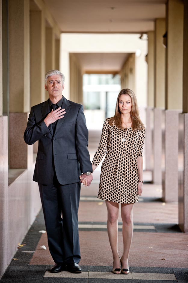 Above: Shaun Micallef and Kat Stewart shot by Gina Milicia A small 50cm x 50cm softbox