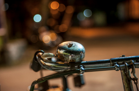 bike bell shot with street lights