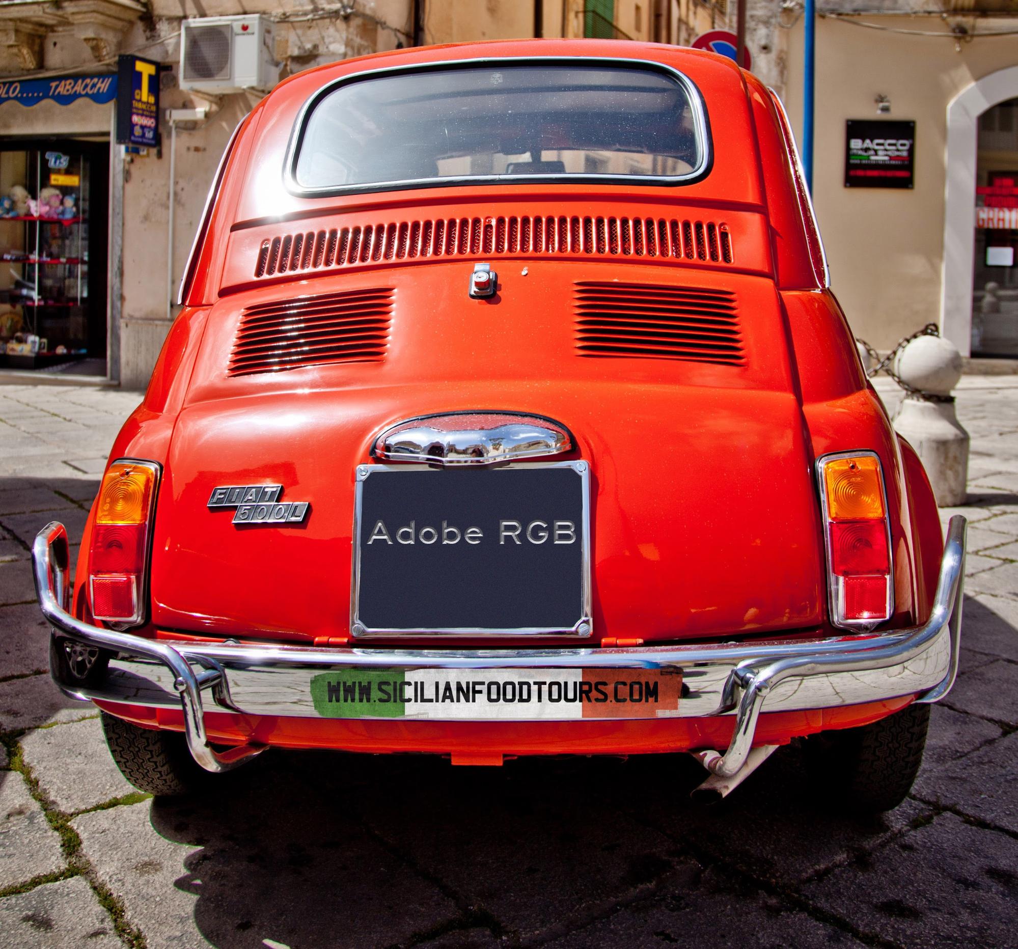 Above: Fiat 500 photographed in Chiaramonte, Sicily
