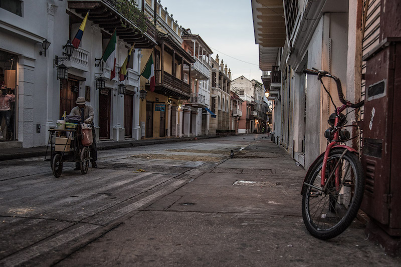 Bicycle on a quiet Columbian street