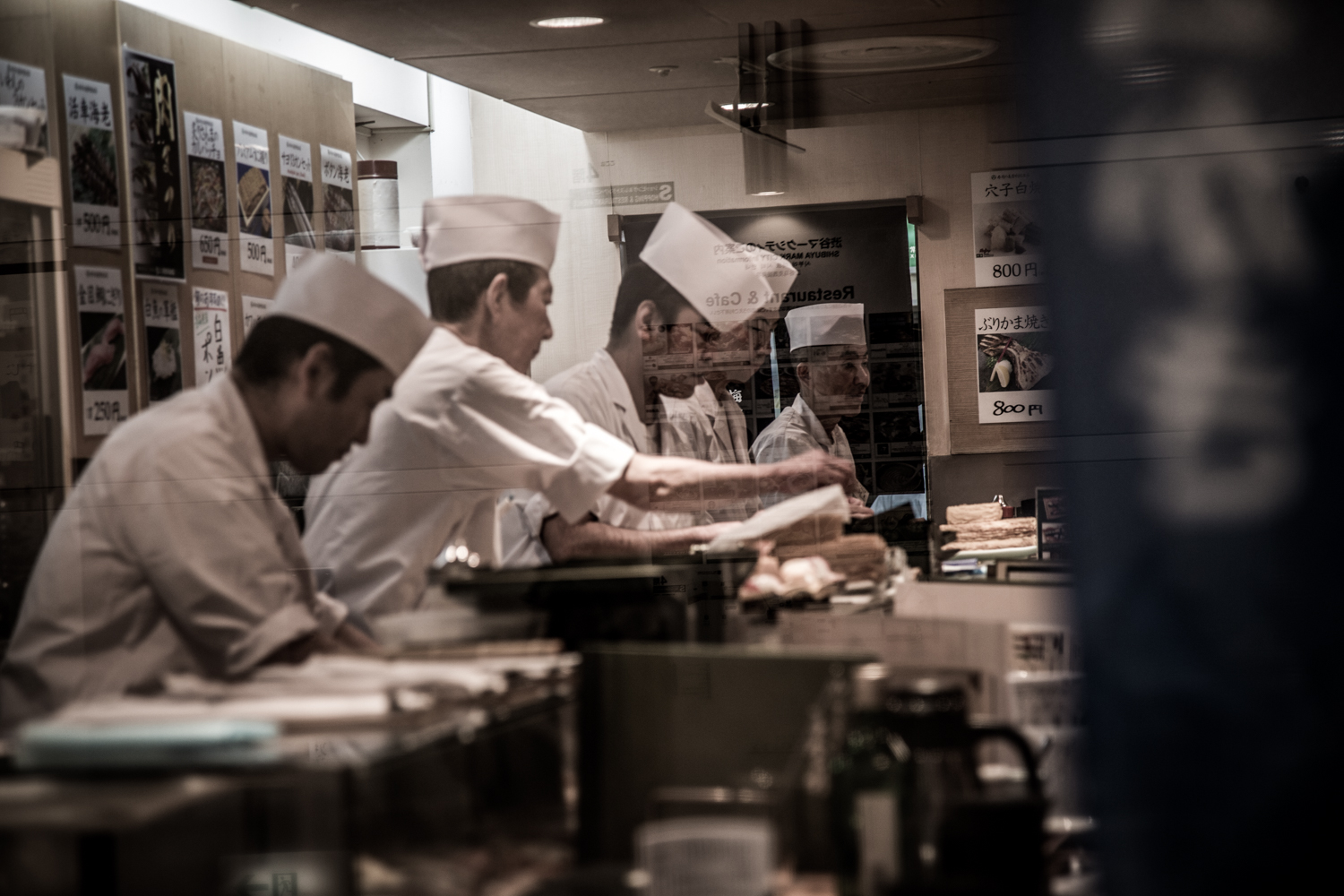 Chefs cooking in Shibuya Tokyo
